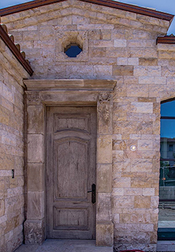 Antique Italian Limestone portal with its metal gate circa 1700's